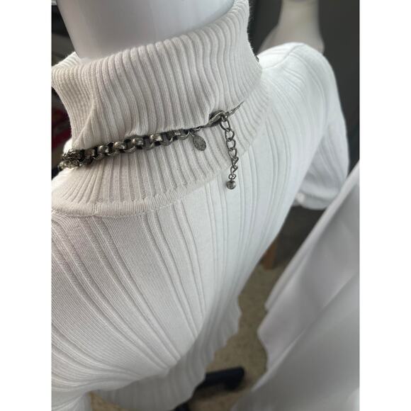 Chico's statement necklace mixed metals signed costume jewelry tortoise resin - Picture 5 of 16